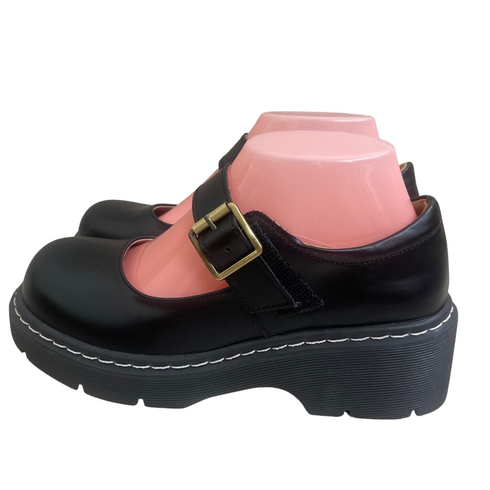 MZDL Black Platform Mary Jane Shoes Chunky Lug Sole Buckle Strap Size 235 US 6.5